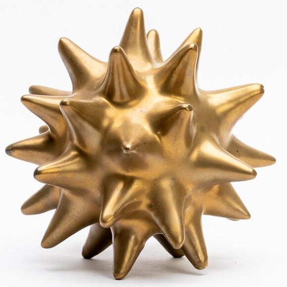 Urchin Sputnik bookshelf decor in antique gold - large - Picture 2 of 4